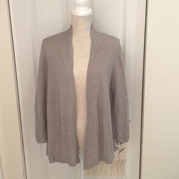 Eileen Fisher Linen Blend Open Front Cardigan